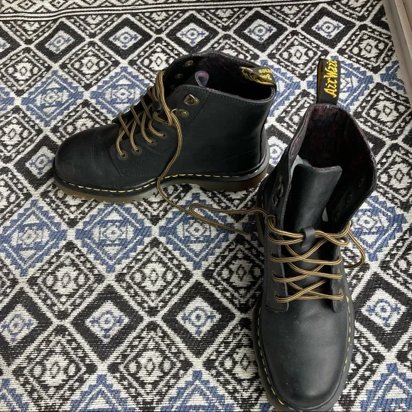 Dr. Martens Luana Black Leather Combat Boots Doc Martens - Picture 10 of 12